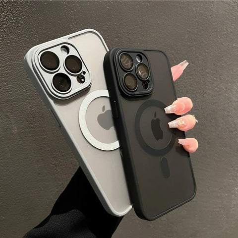 Luxury Matte Armor For Magsafe Magnetic Wireless Charging Case For iPhone