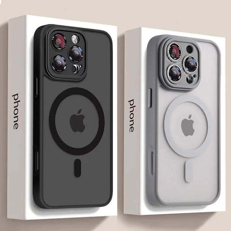 Luxury Matte Armor For Magsafe Magnetic Wireless Charging Case For iPhone