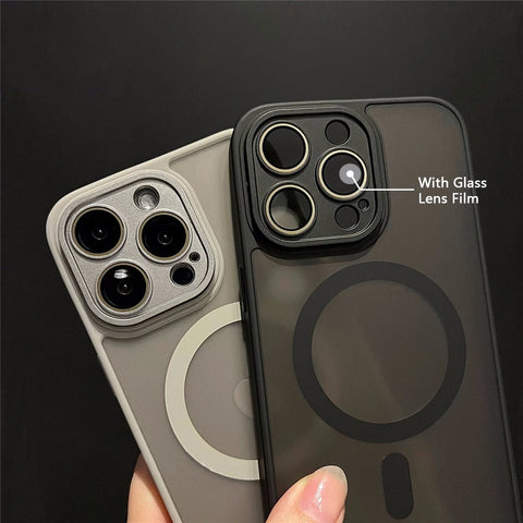 Luxury Matte Armor For Magsafe Magnetic Wireless Charging Case For iPhone
