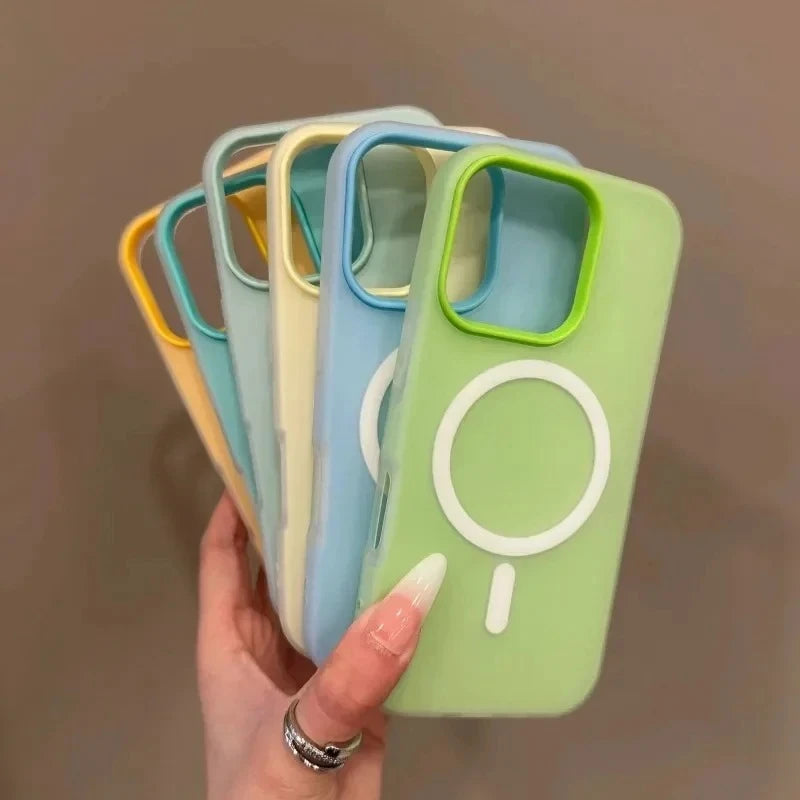 Luxury Candy Wireless Charge Matte Phone Case For iPhone