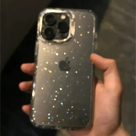 Pink Glitter Bling Clear Soft Case for IPhone I Phone Women Fundas Cover